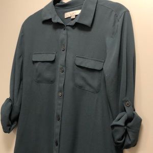 Tops - Green tab sleeve utility blouse Tops - Green tab sleeve utility blouse